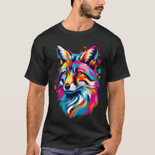 Camiseta Pop de Arte de Tinta Vibrante, Colorida