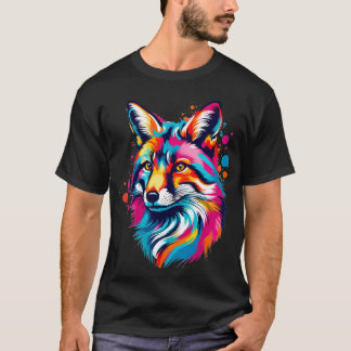 Camiseta Pop de Arte de Tinta Vibrante, Colorida