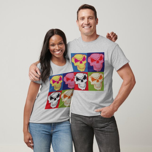 Camiseta Pop de Arte do Crânio (Unissex)