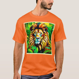 Camiseta Pop de Arte do Leão Selva