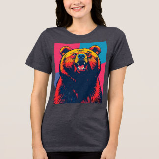 Camiseta Pop de Arte do Urso Grizzly