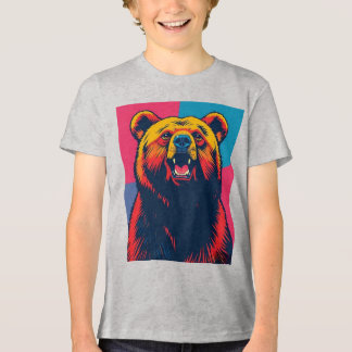 Camiseta Pop de Arte do Urso Grizzly