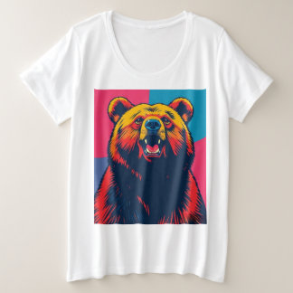 Camiseta Pop de Arte do Urso Grizzly
