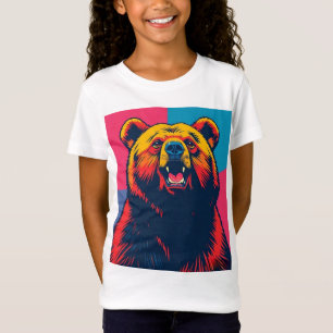Camiseta Pop de Arte do Urso Grizzly