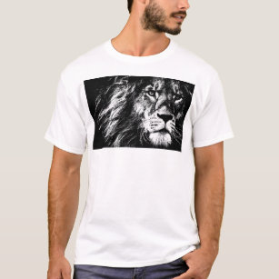 Camiseta Pop de Arte Leão Modelo Moderno Elegante Homens