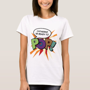 Camiseta Pop de arte personalizada de quadrinhos pronta par