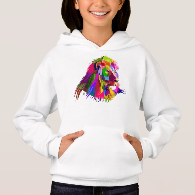 Camiseta Pop de Arte Prismática de Leão-62502 (Frente)