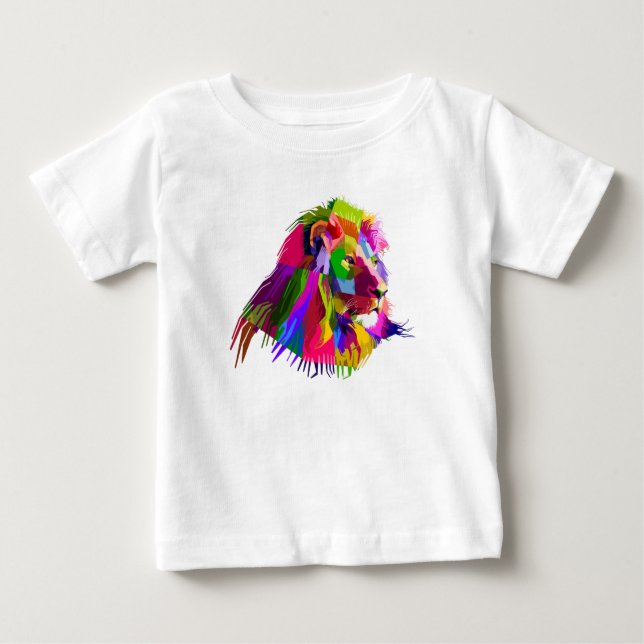 Camiseta Pop de Arte Prismática de Leão-62502 (Frente)