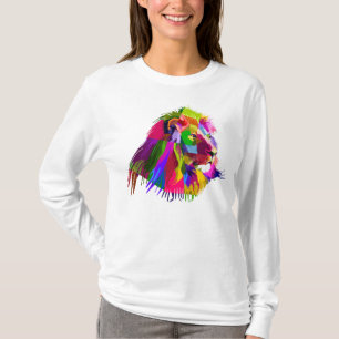 Camiseta Pop de Arte Prismática de Leão-62502