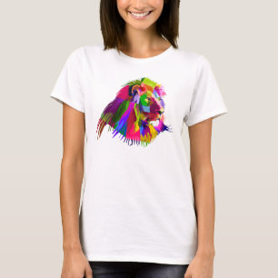 Camiseta Pop de Arte Prismática de Leão-62502