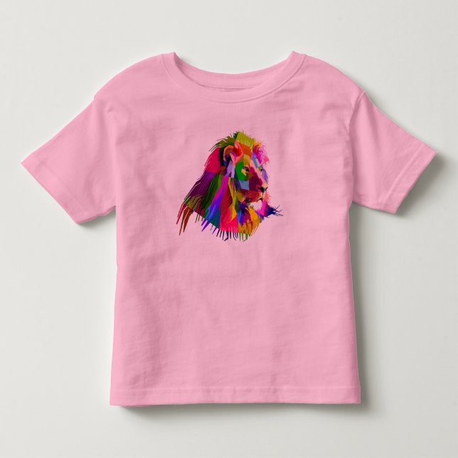 Camiseta Pop de Arte Prismática de Leão-62502 (Frente)