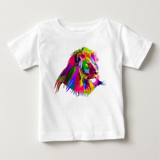 Camiseta Pop de Arte Prismática de Leão-62502 (Frente)