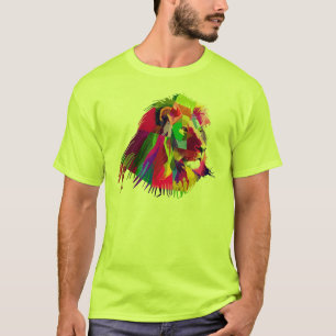 Camiseta Pop de Arte Prismática de Leão-62502