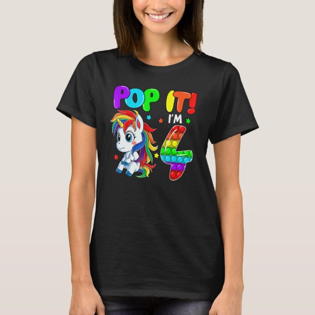 Camiseta Pop de Brinquedos de Fidget do Unicórnio Bonito. S (Frente)