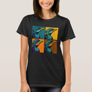 Camiseta Pop de Cormorant Ilustração de Animais Coloridos