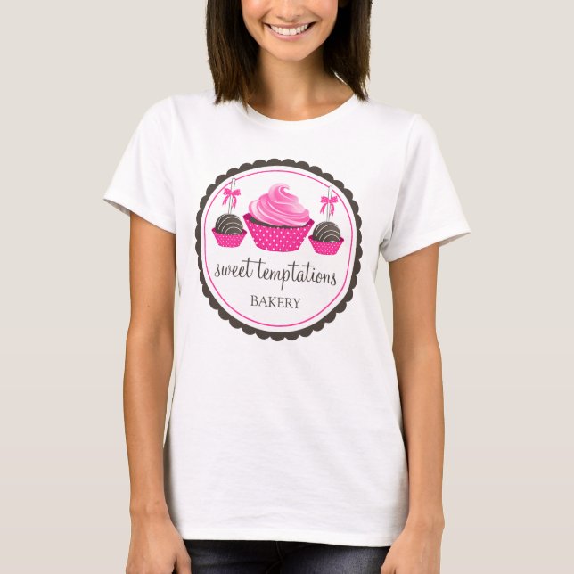 Camiseta Pop de cupcake e de bolso (Frente)