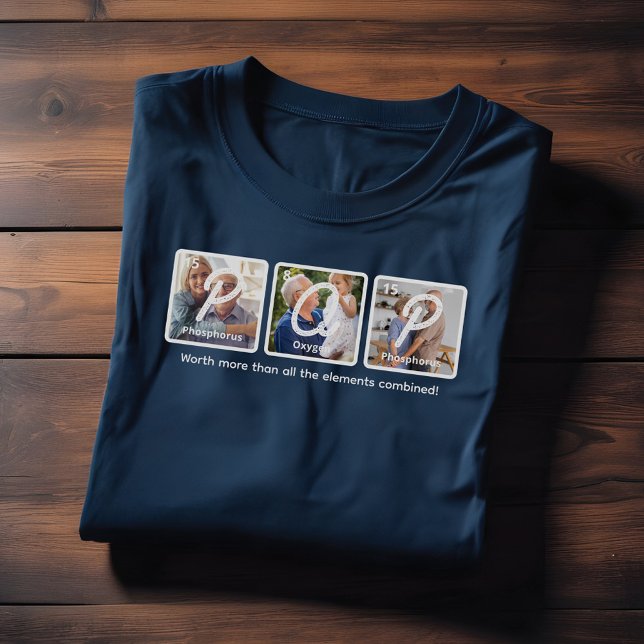 Camiseta Pop de Dia de os pais Feliz dos Elementos de Mesa  (Periodical Table Elements Happy Father's Day Pop T-Shirt)