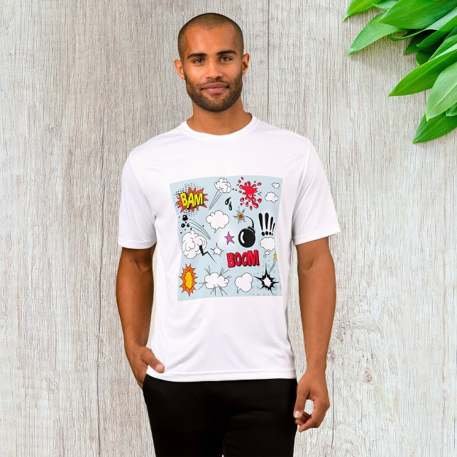Camiseta Pop de Explosão em Comic Retroativa (Criador carregado)