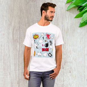 Camiseta Pop de Explosão em Comic Retroativa