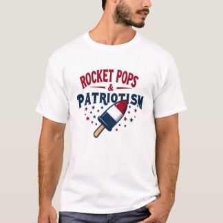 Camiseta Pop de foguetes e Patriotismo