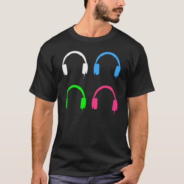 Camiseta pop de fones de ouvido de arte Pioneer DJ (Frente)