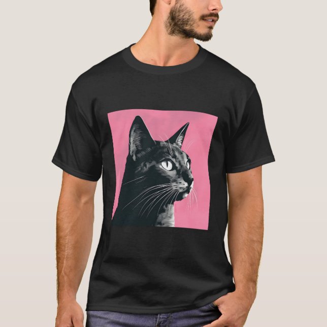 Camiseta Pop de Fundo do Cat Pastel K (Frente)