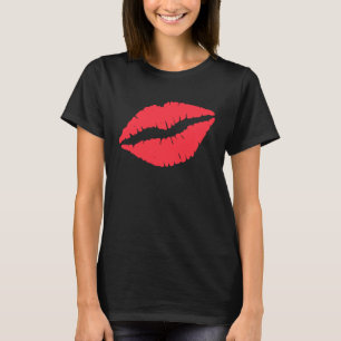 Camiseta Pop de Lábios vermelho quente de biquíni Impressão