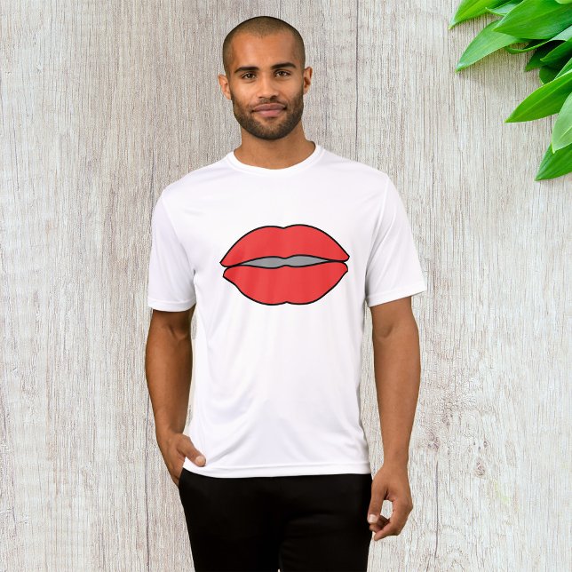 Camiseta Pop de Lábios vermelhos a frio (Criador carregado)