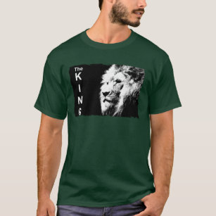 Camiseta Pop de Leão de Arte Moderno Verde de Floresta Prof