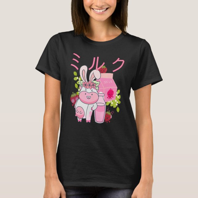 Camiseta Pop de Leite de Morango Japonês (Frente)
