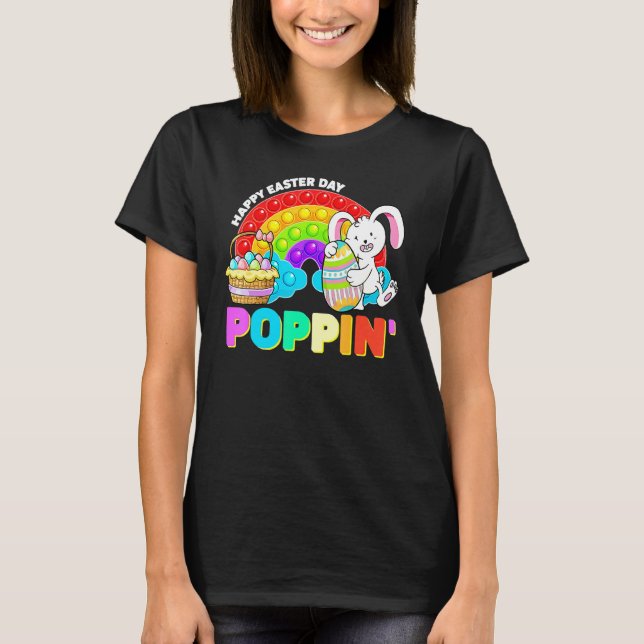 Camiseta Pop Dia do felz pascoa Páscoa Coelho (Frente)