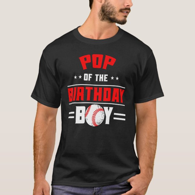 Camiseta Pop Do Aniversário Do Beisebol Theme Family Bday (Frente)