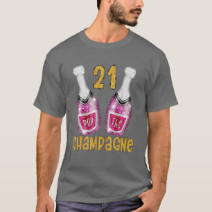 Camiseta Pop Do Champanhe Para O 21º Aniversário Ou Ann De 