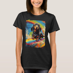 Camiseta Pop Dog Dachshund Paddle Surfing