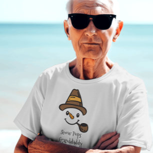 Camiseta Pop Engraçados de Neve Grande Papá Bonito Rosto 