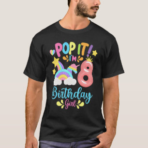 Camiseta Pop, eu sou a garota de aniversário de 8 anos, Pop