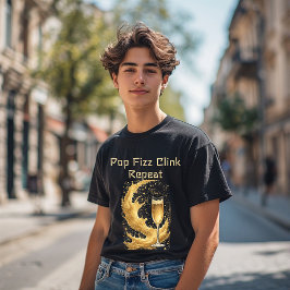 Camiseta Pop Fizz Clink Repeat New Year Champagne Sparkles 