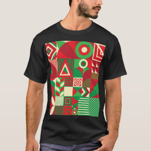 Camiseta Pop geométrico: Azulejos Abstratos coloridos.