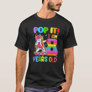 Camiseta Pop I I Am 8 Anos Dabbing Unicorn Fidget 8º