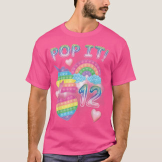 Camiseta Pop It 12 Birthday Girl 12 Year Old unicorn rain