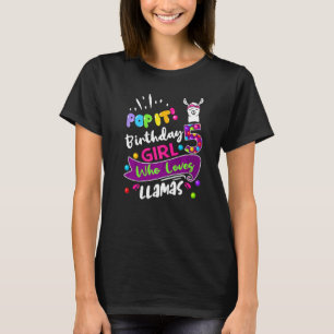 Camiseta Pop It 5 Birthday Girl 5 Anos Cute Alpaca L