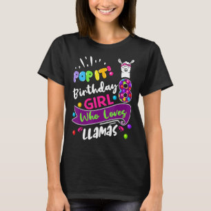 Camiseta Pop It 8th Birday Girl 8 Anos Cute Alpaca L