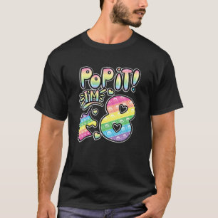 Camiseta Pop It 8Th Birthday Girls Boys 8 Years Old Fidget