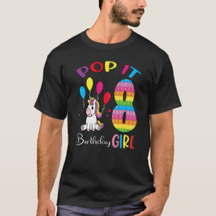 Camiseta Pop It 8th Year Birthday Girl Fidget Toy for Unic