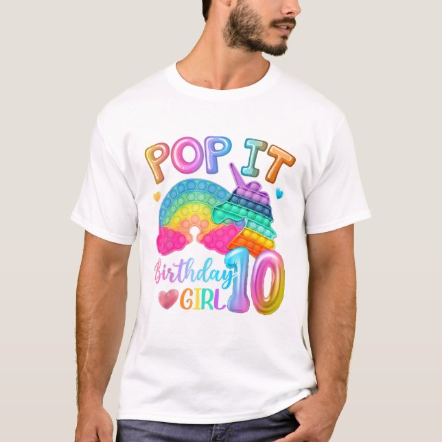 Camiseta Pop It Birthday Girl 10 (Frente)