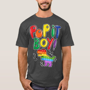 Camiseta Pop It Boy Birthday Boy Dinosaur Fidget