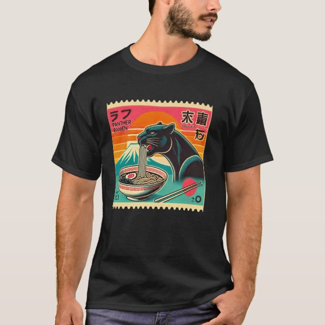 Camiseta Pop Japonês Mt. Fuji Selo Macarrão Panthé (Frente)