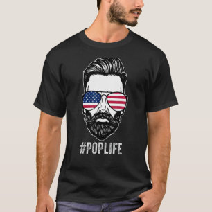 Camiseta Pop Life Sunvidros American Flag Dia de os pais 4º
