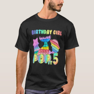 Camiseta Pop Mermaid Birthday Rapariga Fidget Toy 5 Birthd