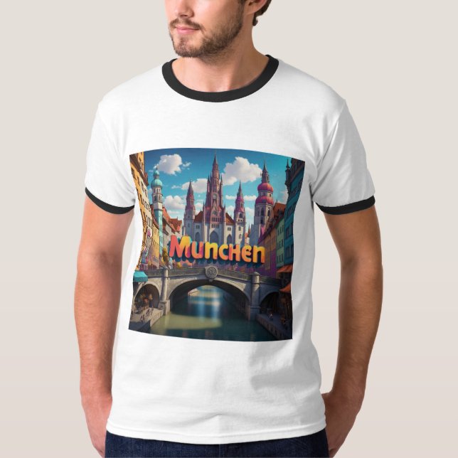 Camiseta "POP MÜNCHEN: Capital Vibrante na Arte Pop" (Frente)